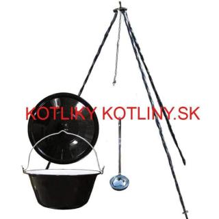 Smaltovaný kotlík 8 L + pokrievka + stojan (Smaltovaný kotlík 8 L + pokrievka + stojan + pokrievka a naberačka zdarma)
