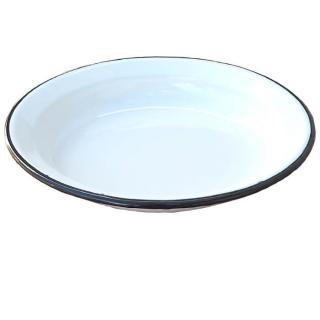 Smaltovaný tanier 28 cm Biely (Smaltovaný hlboký tanier 28 cm Biely)