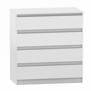 4 šuplíková komoda, biela, HANY NEW 004