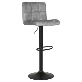 Autronic Barová stolička, šedá zamatová látka, čierna podnož AUB-827 GREY4
