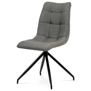 Autronic jedálenská stolička, hnedá látka + ekokoža, kov antracit HC-396 COF2
