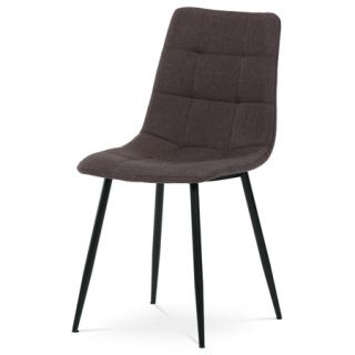 Autronic Jedálenská stolička, hnedá látka, kov čierny mat DCL-974 BR2