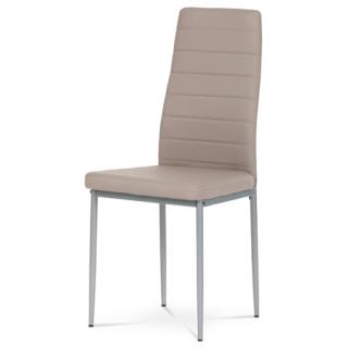 Autronic Jedálenská stolička, lanýžová koženka, šedý kov DCL-377 LAN