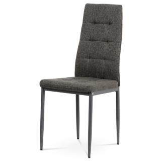 Autronic Jedálenská stolička, poťah sivá látka, kov antracitový matný lak DCL-397 GREY2