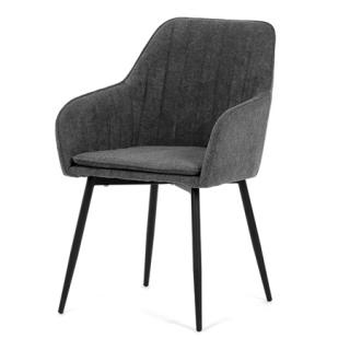 Autronic Jedálenská stolička, šedá látka, čierny kov DCL-221 GREY2