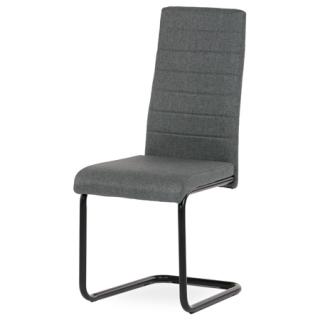 Autronic Jedálenská stolička, šedá látka, čierny kov DCL-401 GREY2
