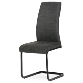 Autronic Jedálenská stolička, šedá látka, kovová pohupová podnož, čierny kov DCL-414 GREY2