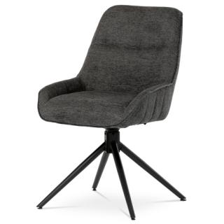 Autronic Jedálenská stolička, tmavo šedá látka, čierne kovové nohy,  HC-535 GREY2
