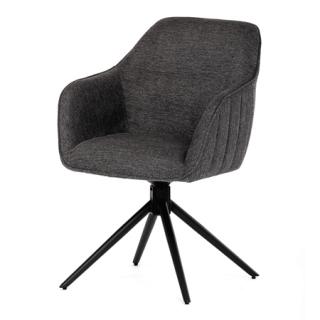 Autronic Jedálenská stolička, tmavo šedá látka, čierne kovové nohy,  HC-536 GREY2