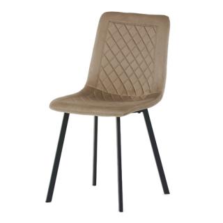 Autronic Jedálenská stolička, zamat cappuccino, čierny matný kov DCL-973 CAP4