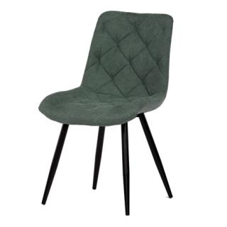 Autronic Jedálenská stolička, zelená látka, nohy čierny kov CT-382 GRN2