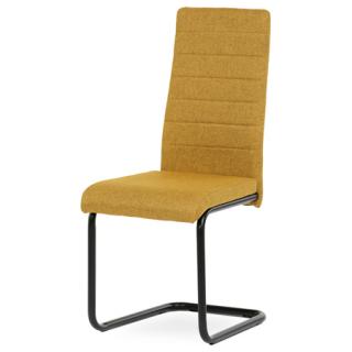 Autronic Jedálenská stolička, žltá látka, čierny kov DCL-401 YEL2