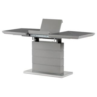 Autronic Jedálenský stôl 120+40x70 cm, keramická doska sivý mramor, MDF, sivý matný lak HT-424M GREY