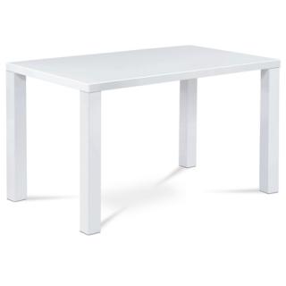 Autronic jedálenský stôl 120x80x76cm, vysoký lesk biely AT-3006 WT