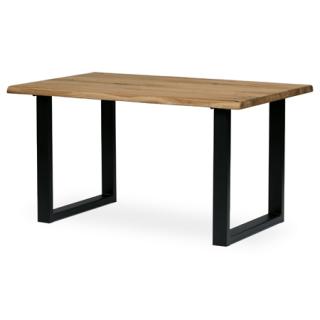 Autronic Jedálenský stôl, 140x90x75 cm, masiv dub, kovová noha ve tvaru písmena "U", čierny lak DS-U140 DUB