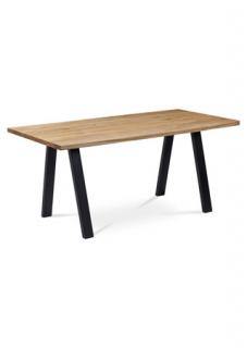 Autronic jedálenský stôl 160x90x75 cm, masív dub, povrchová úprava olejom, čierny matný lak DS-K160 OAK