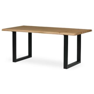 Autronic Jedálenský stôl, 180x90x75 cm,masiv dub, kovová noha ve tvaru písmena "U", čierny lak DS-U180 DUB