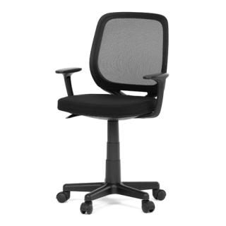 Autronic Kancelárska stolička, čierna látka, plastový kříž KA-W022 BK
