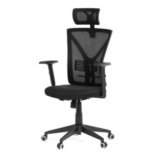 Autronic Kancelárska stolička, čierna mesh, plastový kříž KA-Q851 BK