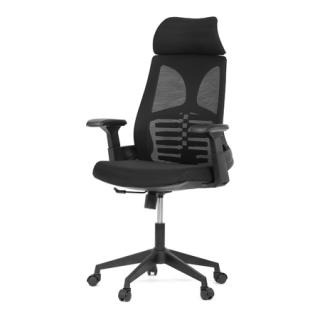 Autronic Kancelárska stolička, čierna MESH, plastový kříž KA-S247 BK