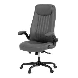 Autronic Kancelárska stolička, šedá koženka, kov čierna KA-C708 GREY2