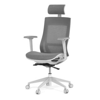 Autronic Kancelárska stolička, šedá látka, plastový kříž, 3D područky, kolečka pre tvrdé podlahy KA-W004 GREY