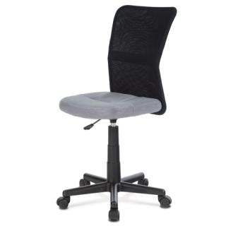 Autronic kancelárska stolička, sivá mesh, plastový kríž, sieťovina čierna KA-2325 GREY