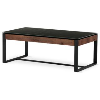 Autronic Konferenčný stôl, doska slinutá keramika 120x60, čierny mramor, nohy čierny kov, tmavo hnedá dýha AHG-285 BK
