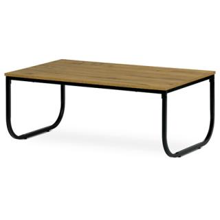 Autronic Konferenčný stôl, MDF doska s dekorem divoký dub, čierny kov. CT-622 OAK
