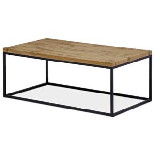 Autronic Konferenčný stolík 110x60x45 cm, doska MDF, 3D dekor divoký dub, kov - čierny mat AHG-269 OAK