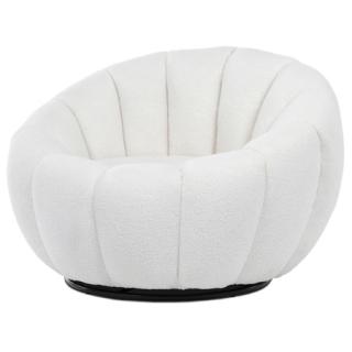 Autronic Kreslo relaxačné, látka biela Bouclé, otočné. AK-341 WT2