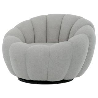 Autronic Kreslo relaxačné, látka šedá Bouclé, otočné. AK-341 GREY2