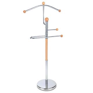 Autronic Nemý sluha, výška 112 cm, kov a masív kaučukovník, chróm, nosnosť 5 kg ABD-1278 CR