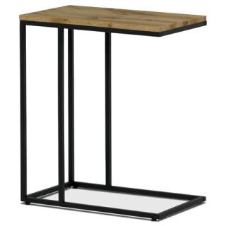 Autronic Odkládací stôl, MDF doska, dekor divoký dub, čierny kov AF-3006 OAK