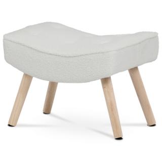 Autronic Podnožka, poťah biela látka bouclé, nohy masiv kaučukovník AK-309P WT2