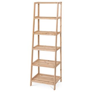 Autronic Regál drevený, 6 polic, jedlové drevo, prírodný odtieň DR-N134 NAT