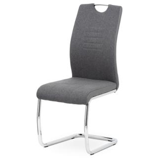 AutronicJedálenská stolička sedák látka šedá/podnož chróm DCL-405 GREY2