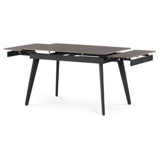 AutronicJedálenský stôl 120+30+30x80 cm, keramická doska sivý mramor, kov, čierny matný lak - HT-405M GREY