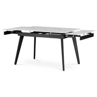 AutronicJedálenský stôl 120+30+30x80 cm, keramická doska sivý mramor, kov, čierny matný lak - HT-405M WT