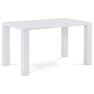 AutronicJedálenský stôl 135x80x76cm, vysoký lesk biely AT-3007 WT