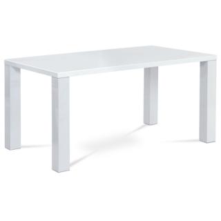 AutronicJedálenský stôl 160x90x76 cm, vysoký lesk biely AT-3008 WT
