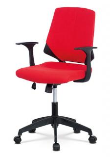 AutronicKancelárska stolička, červená látka, čierne plastové područky KA-R204 RED