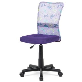 AutronicKancelárska stolička, fialová mesh, plastový kríž, sieťovina motív KA-2325 PUR