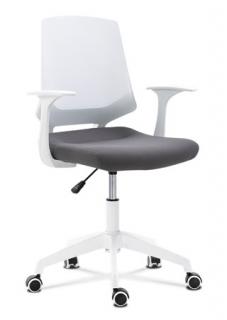 AutronicKancelárska stolička, sedadlo sivá látka, biely PP plast, výškovo nastaviteľná KA-R202 GREY