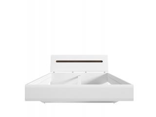 BRW Manželská posteľ AZTECA TRIO LOZ/160 biela/biely lesk