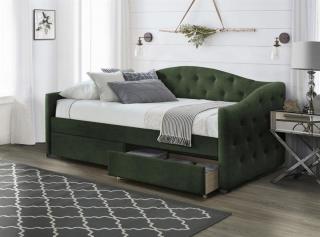Halmar ALOHA posteľ so zásuvkami tmavo zelená velvet