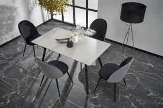 Halmar BALROG 2 stôl s rozkladom doska - svetlo šedá, nohy - čierne