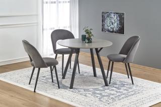Halmar BALROG okrúhly stôl, konštrukcia - čierna, doska - svetlo šedá
