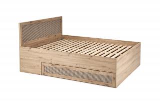 Halmar BORNEO LOZ-160 posteľ, dub artisan/ čierna
