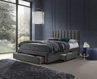 Halmar GRACE posteľ so zásuvkami šedá velvet